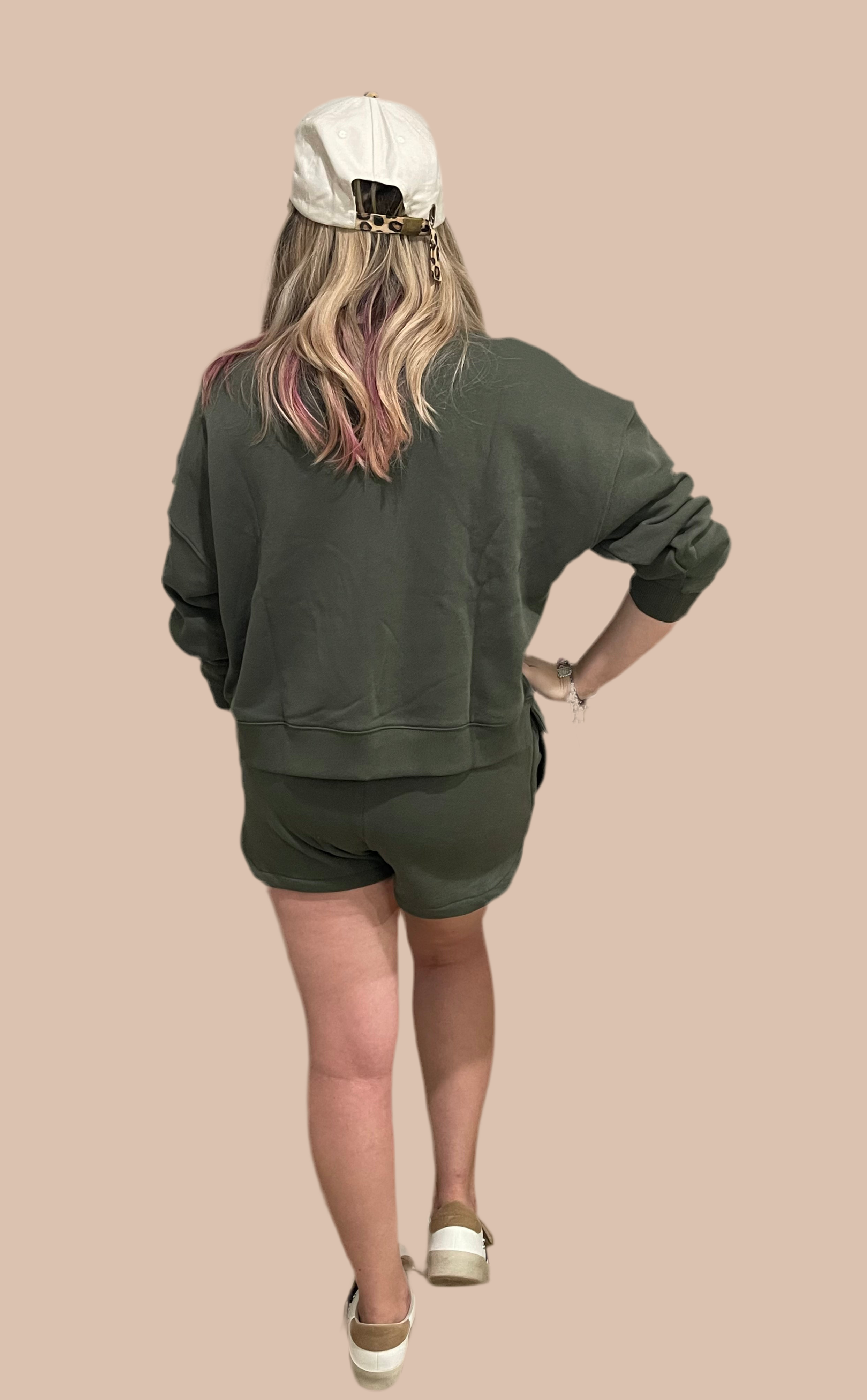 Lazy Sunday Two Piece Set in Olive