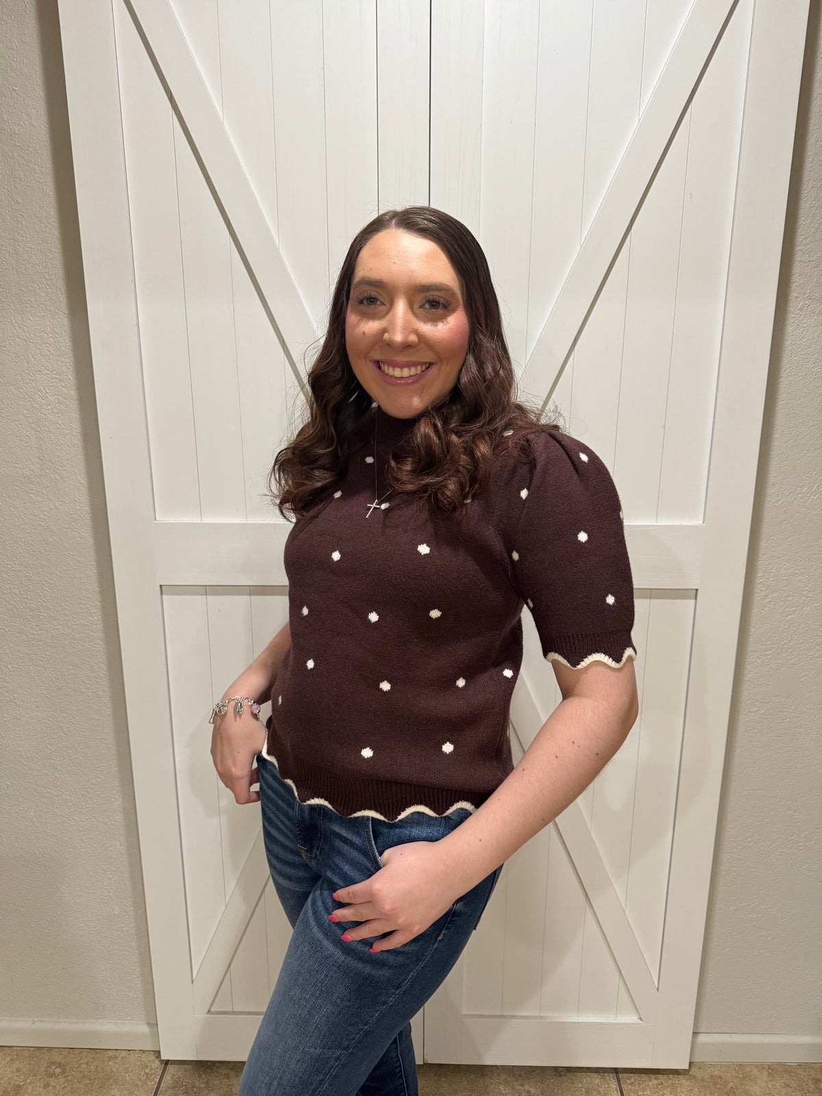 Chocolate Dream Polka Dot Sweater