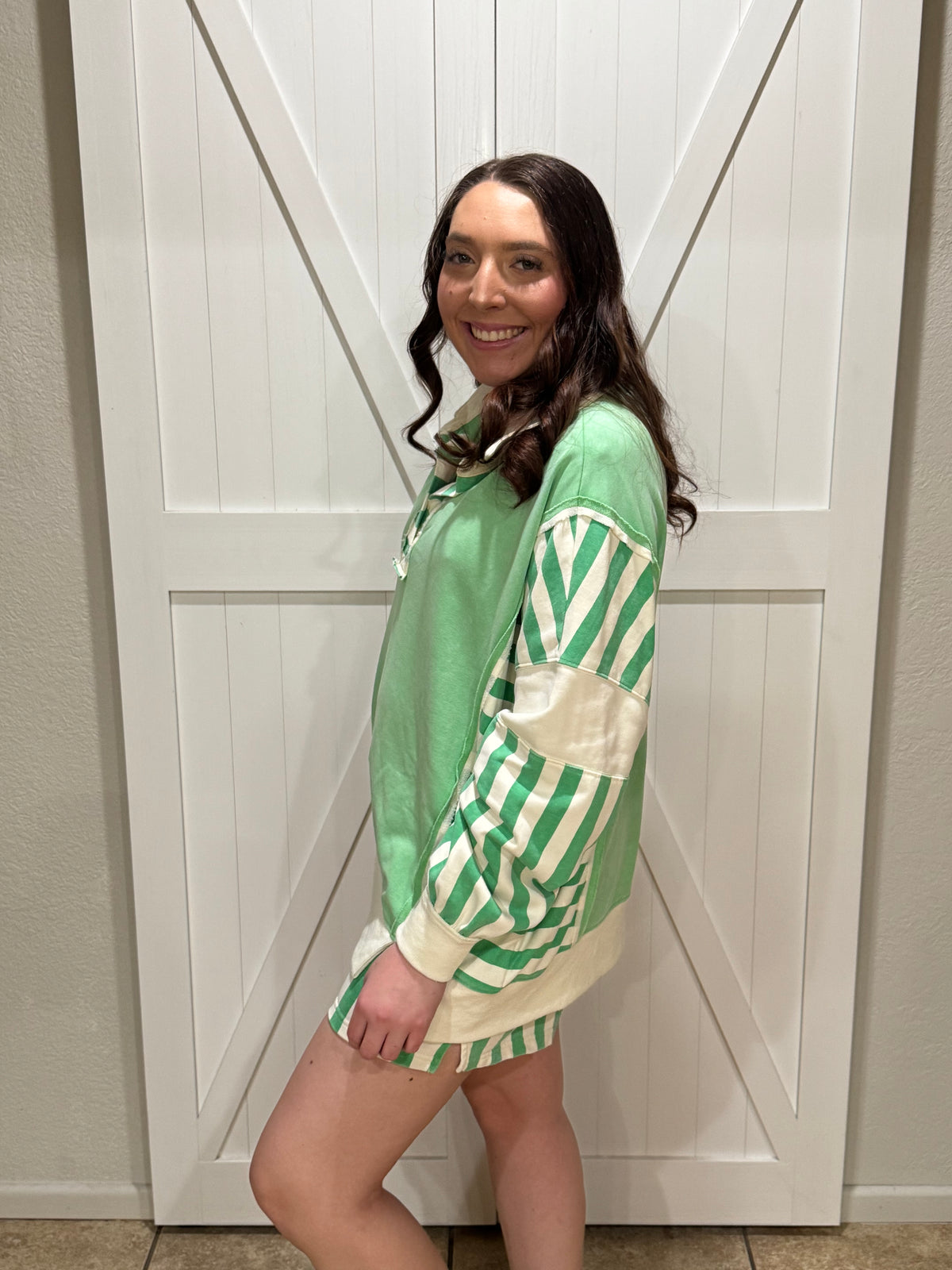 Matcha Striped Short Set