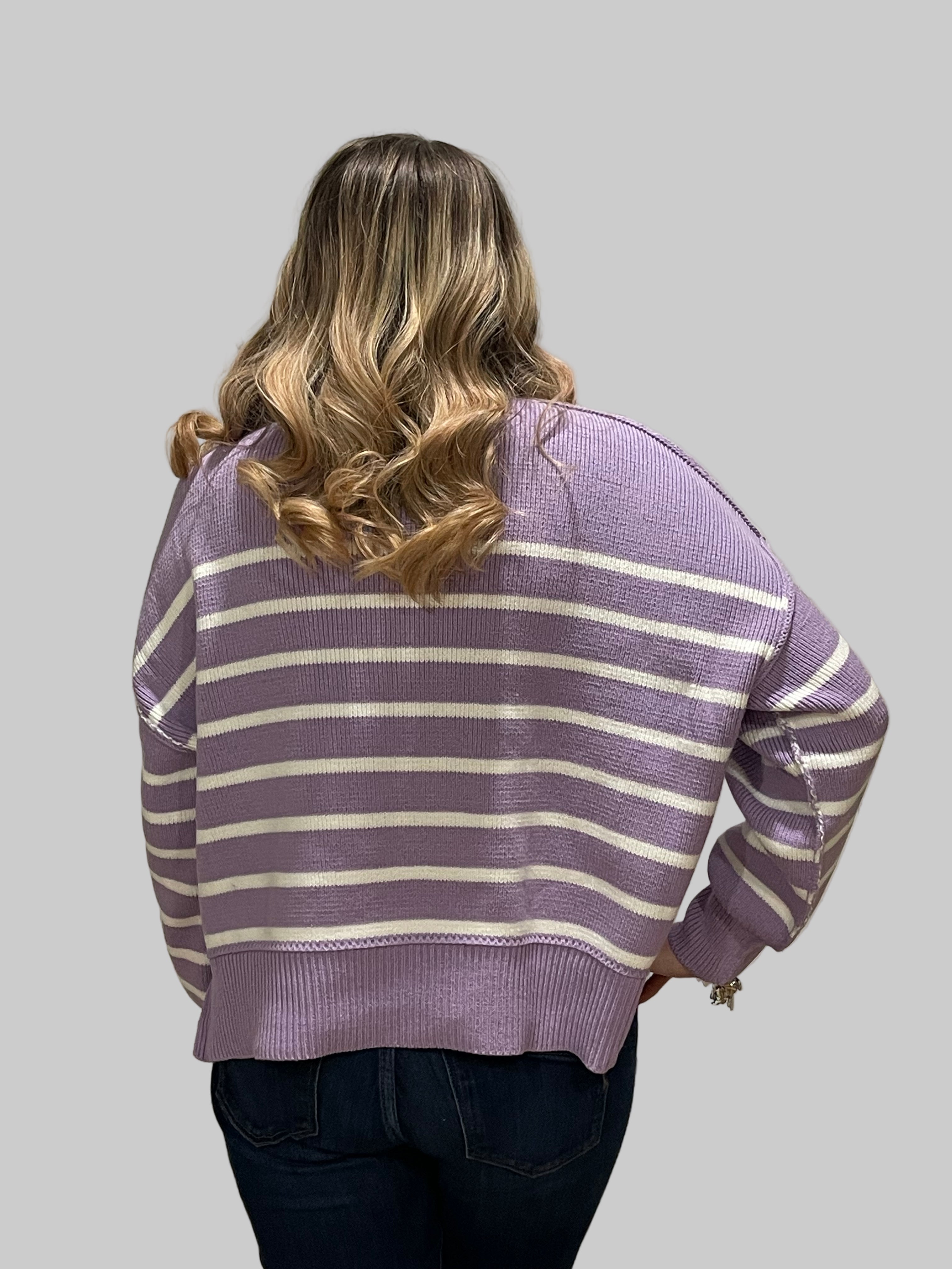 Lavender Haze Oversize Striped Sweater
