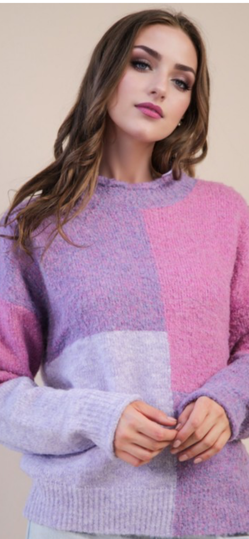 Love You More Cozy Knit Colorblock Sweater