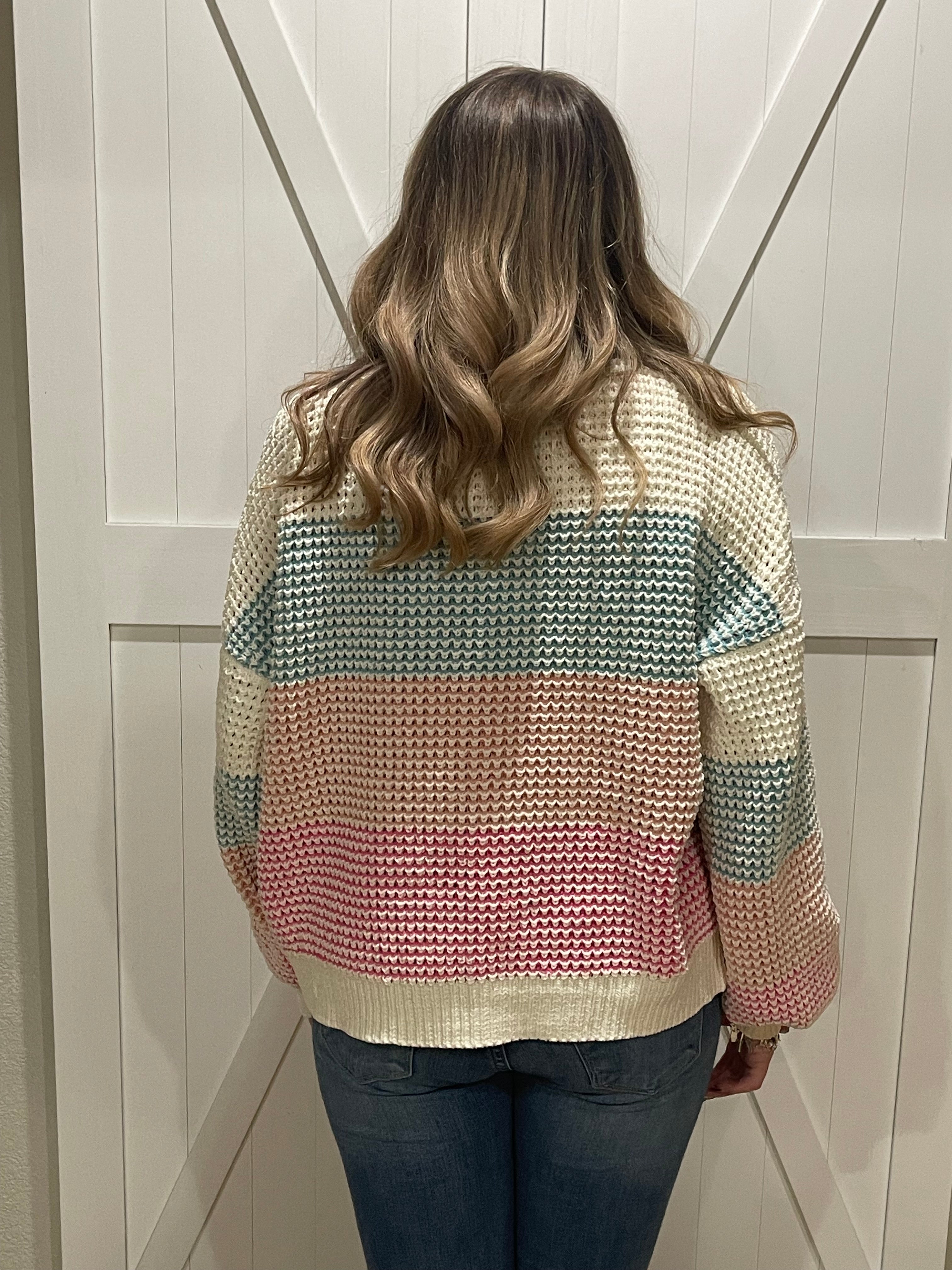 Sweet Like Candy Waffle Knit Sweater