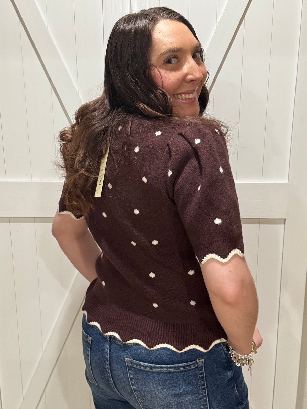Chocolate Dream Polka Dot Sweater