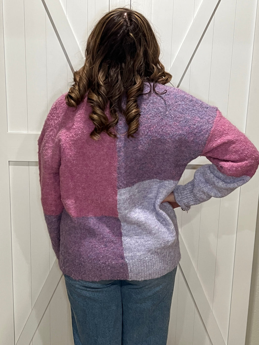 Love You More Cozy Knit Colorblock Sweater