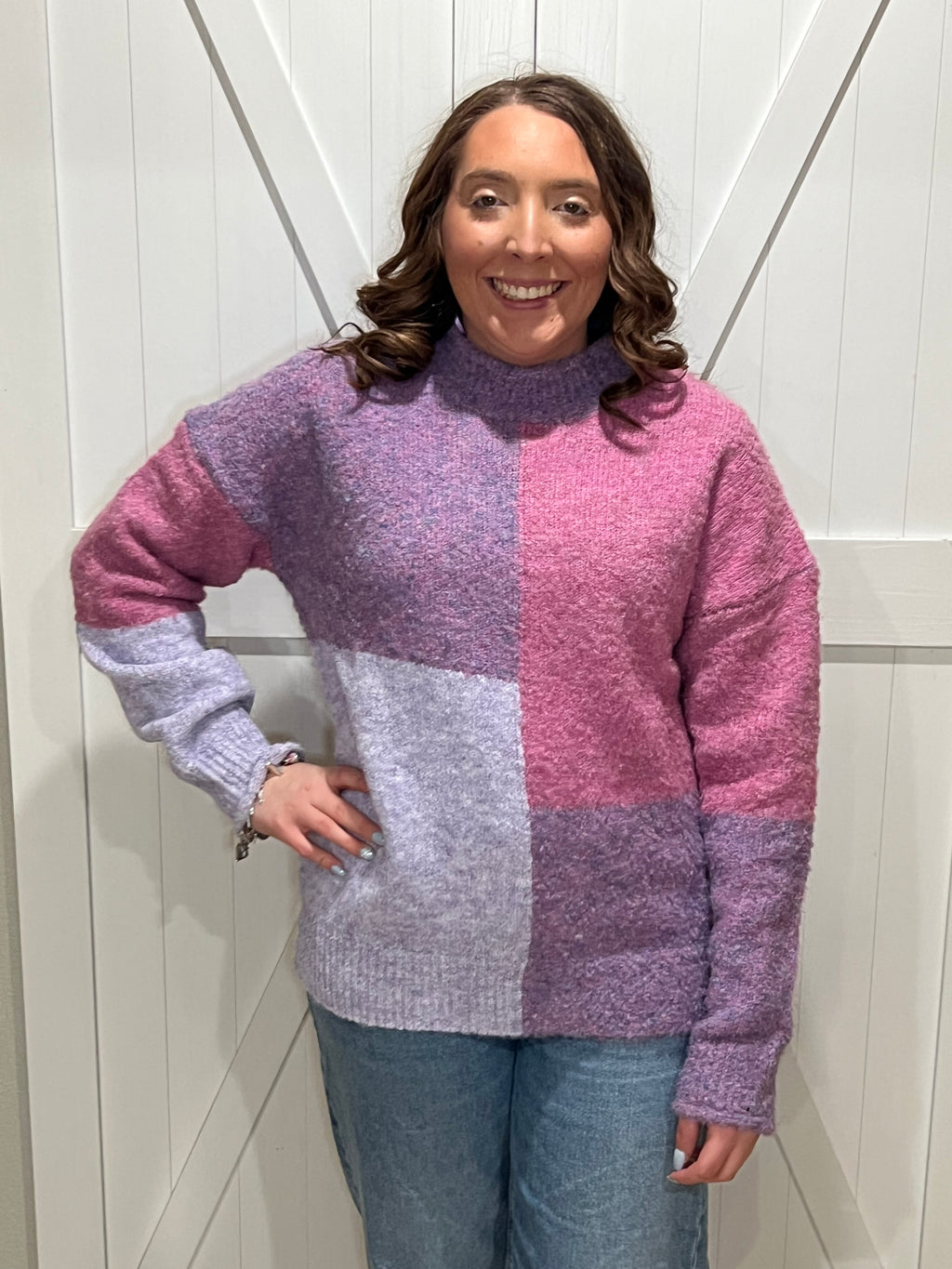 Love You More Cozy Knit Colorblock Sweater