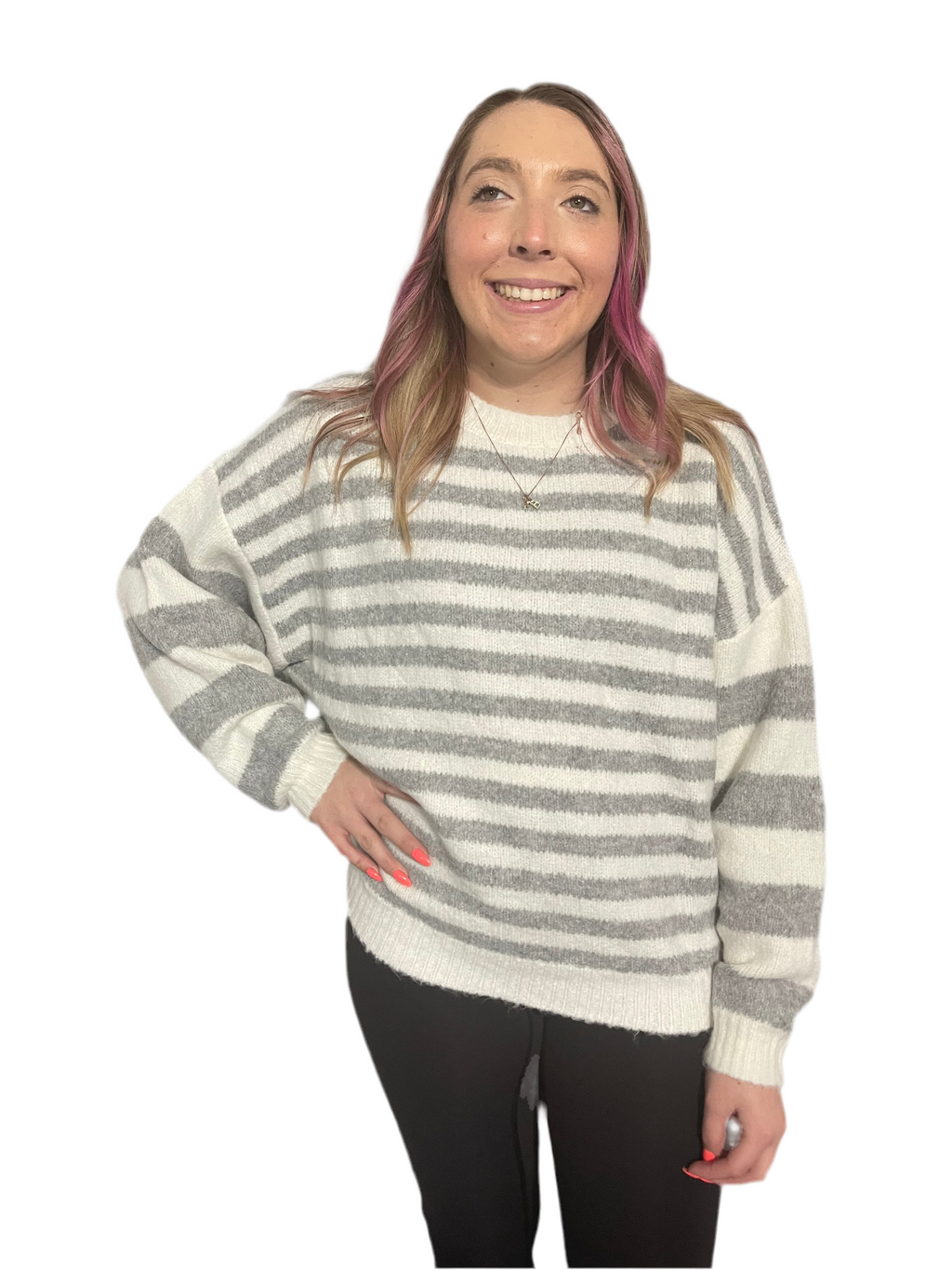 Gray Sky Striped Sweater