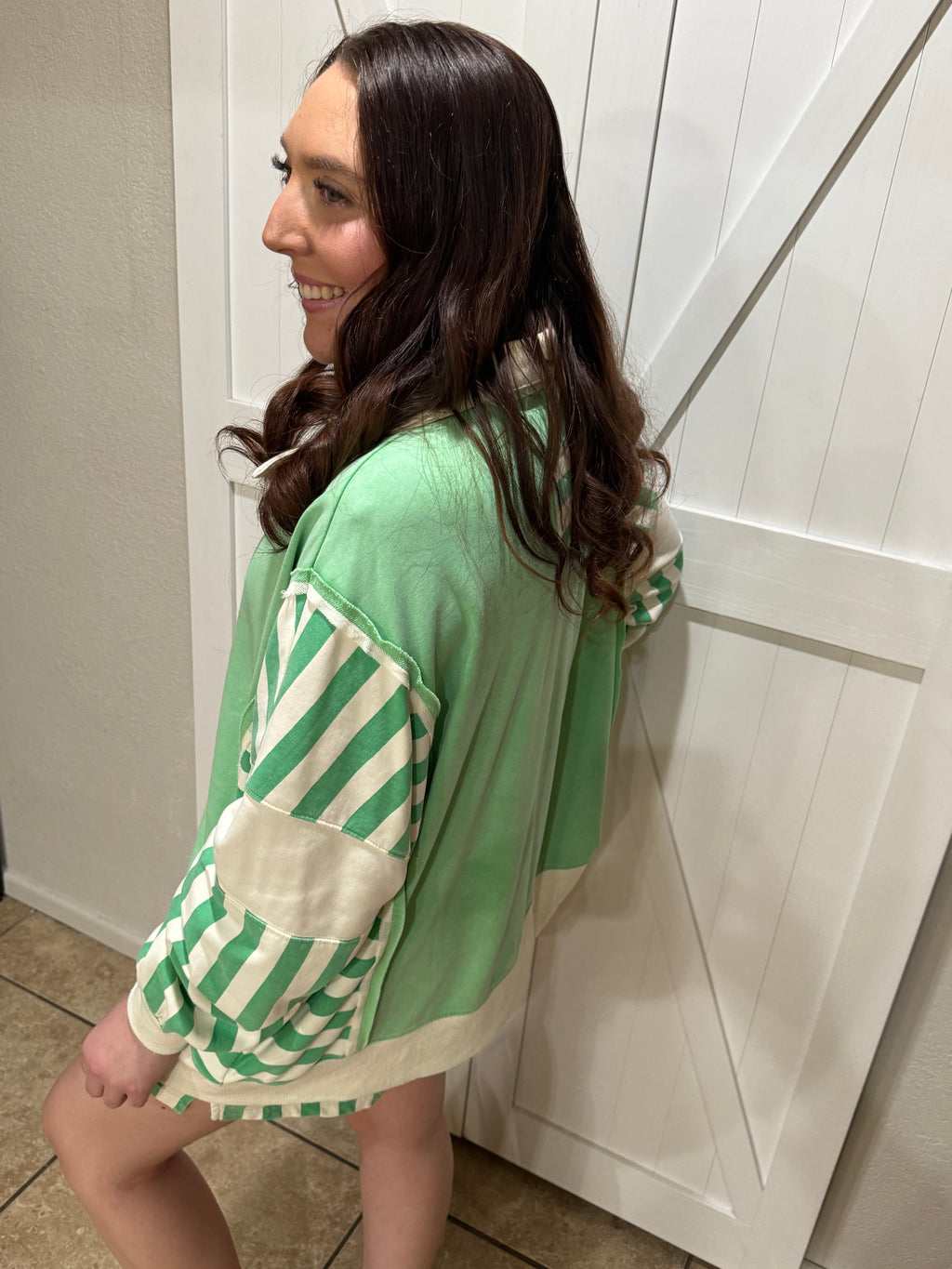 Matcha Striped Short Set