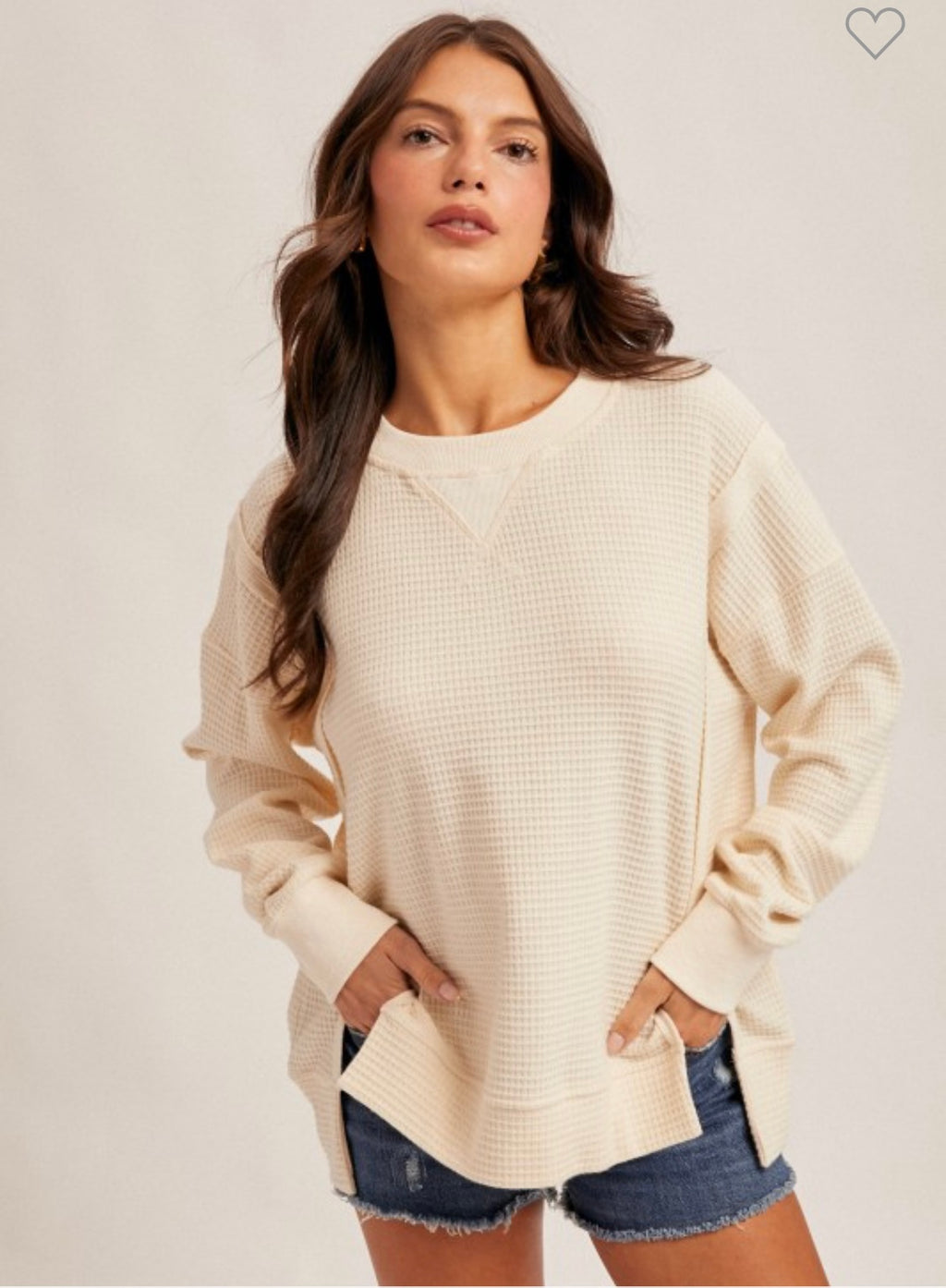 Kelly Long Sleeve Waffle Pullover