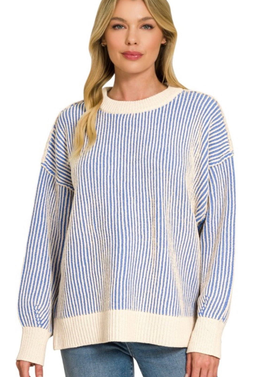 Blueberry Crumble Ribbed Sweater