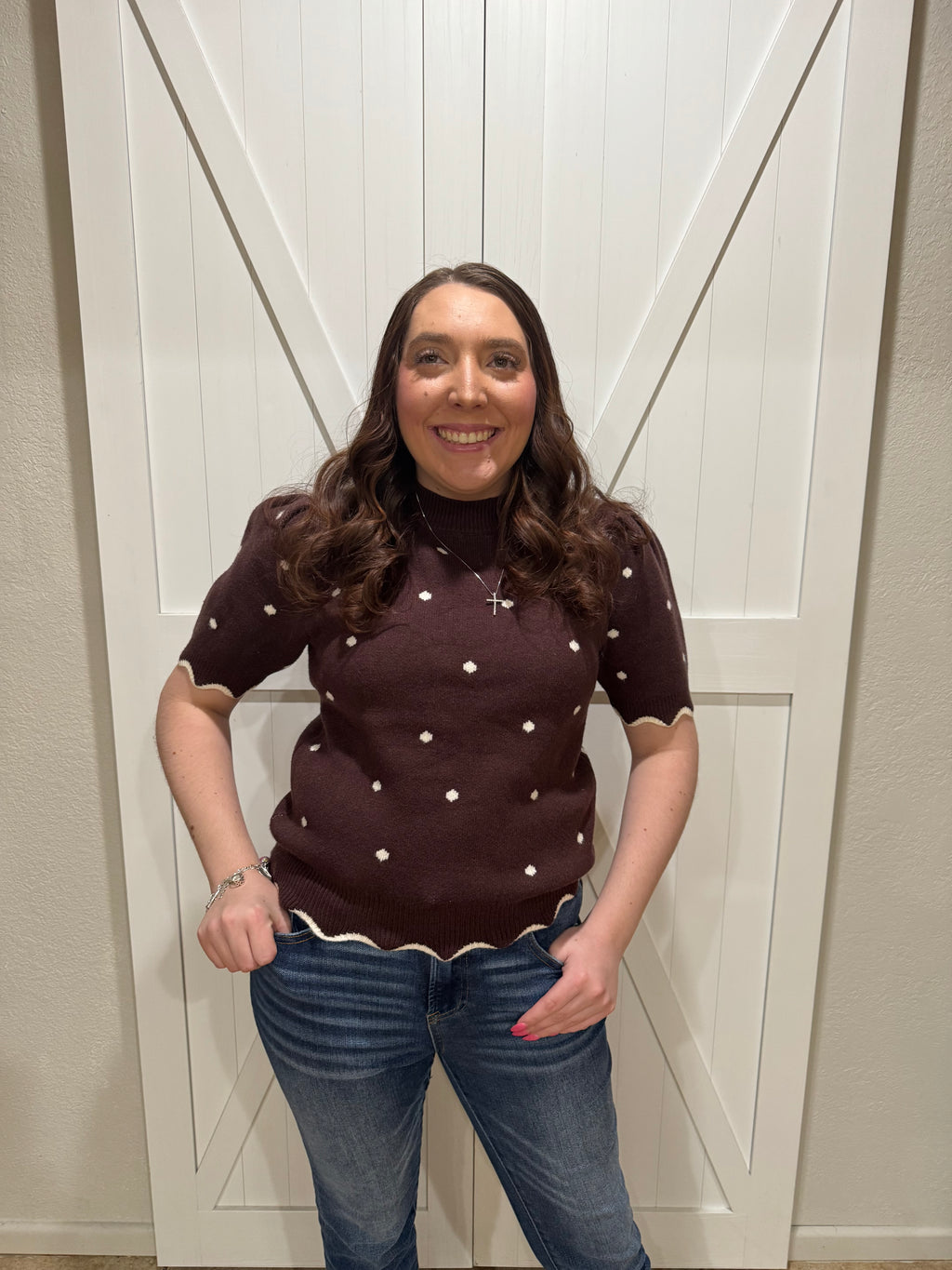 Chocolate Dream Polka Dot Sweater
