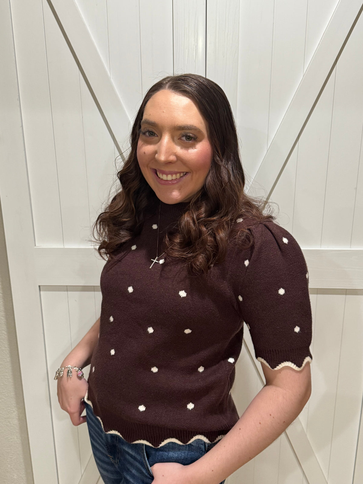 Chocolate Dream Polka Dot Sweater