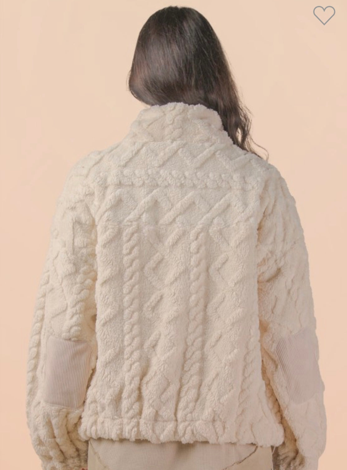 Snowy Days Textured Fleece Zip Up Jacket