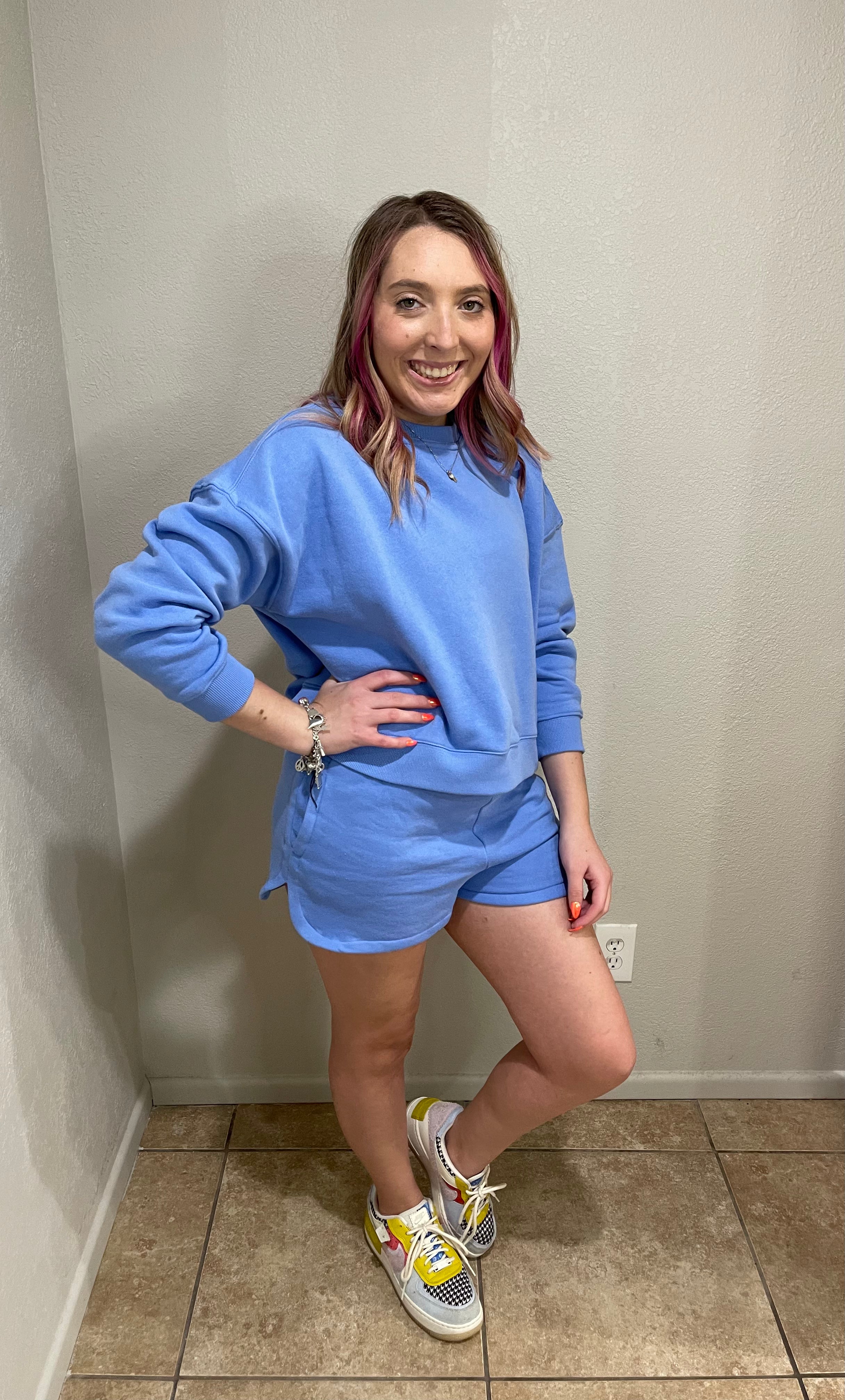 Lazy Sunday Two Piece Set in Blue