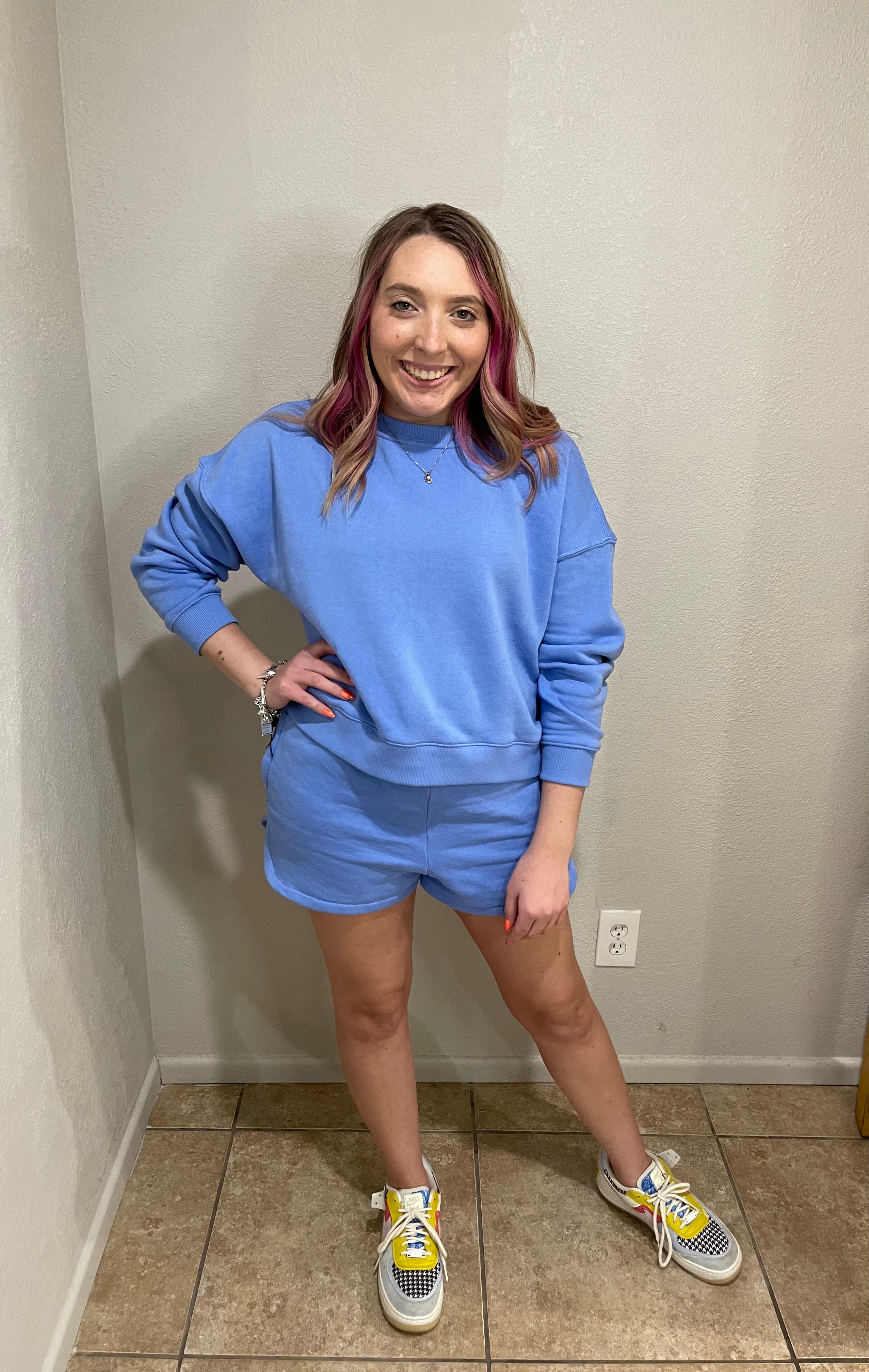 Lazy Sunday Two Piece Set in Blue