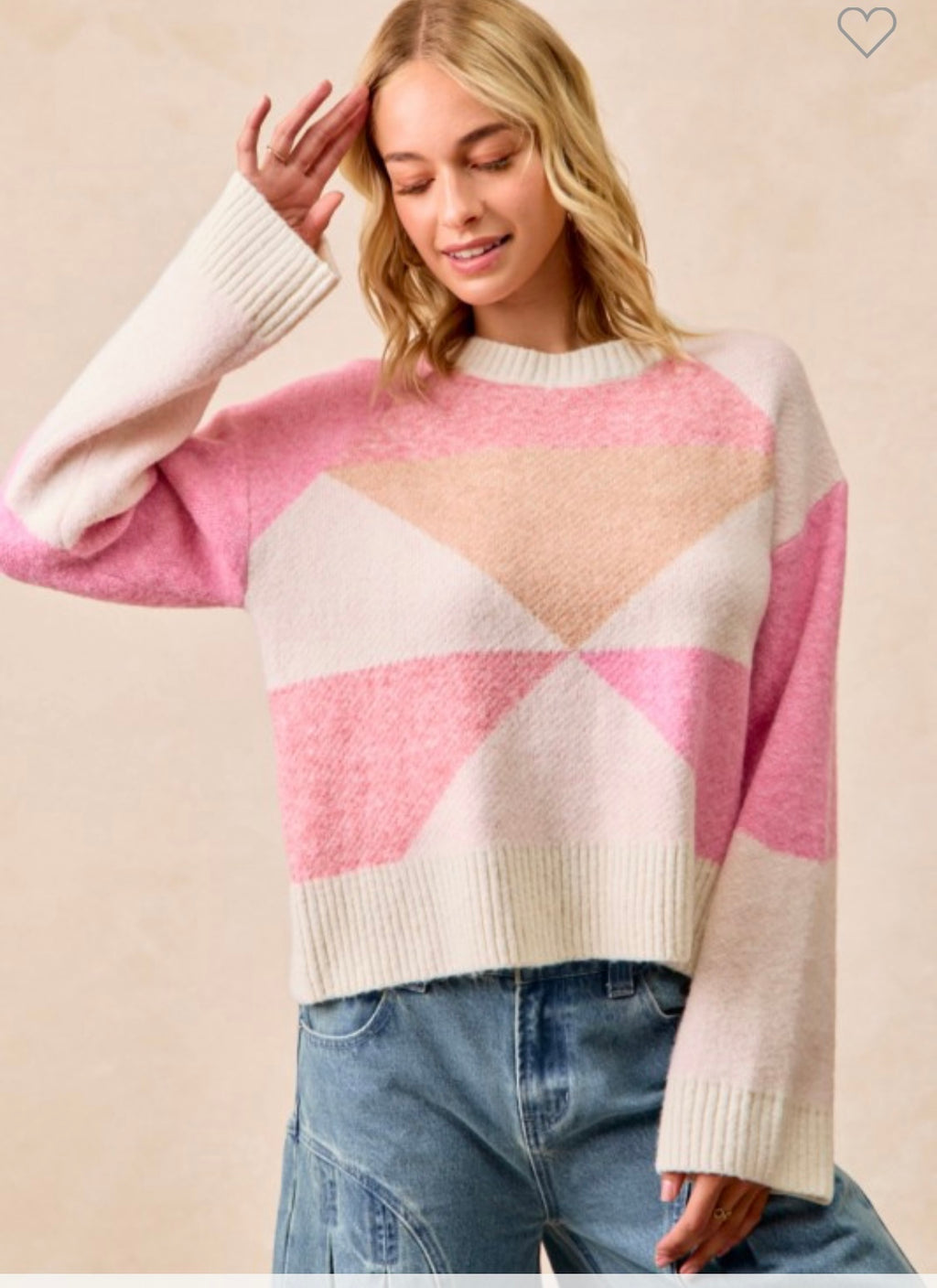 Blush and Cream Cozy Sweater