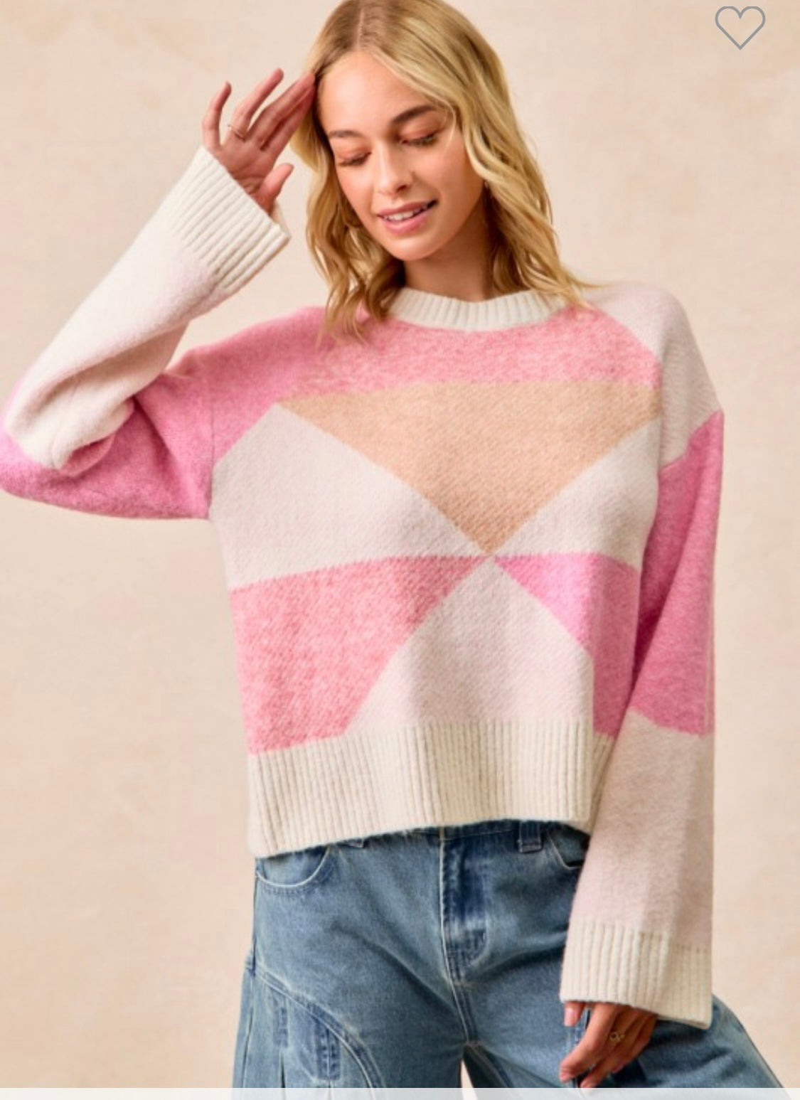 Blush and Cream Cozy Sweater