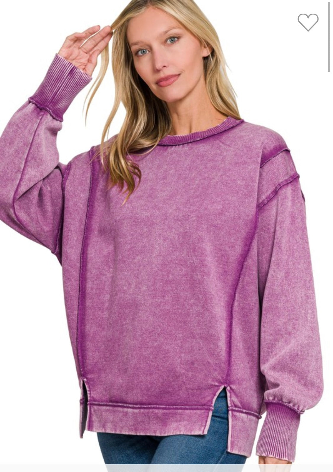 Berry Bliss Acid Wash Sweatshirt