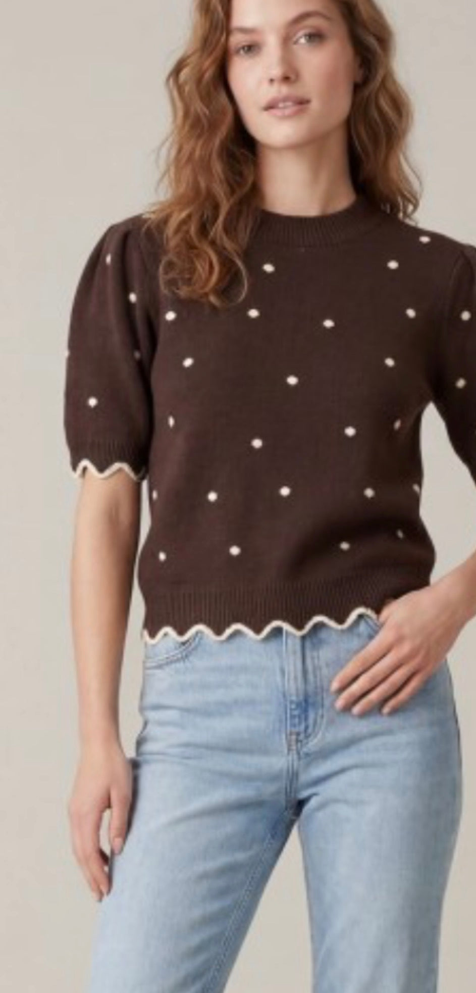 Chocolate Dream Polka Dot Sweater