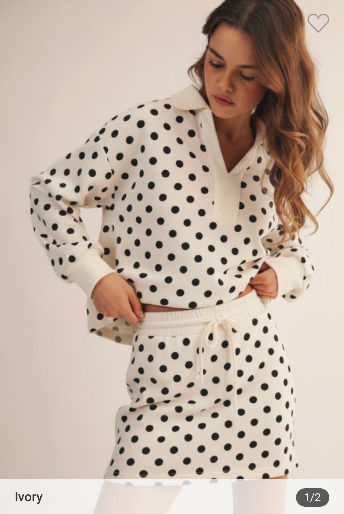 Ivory and Black Polka Dot Set