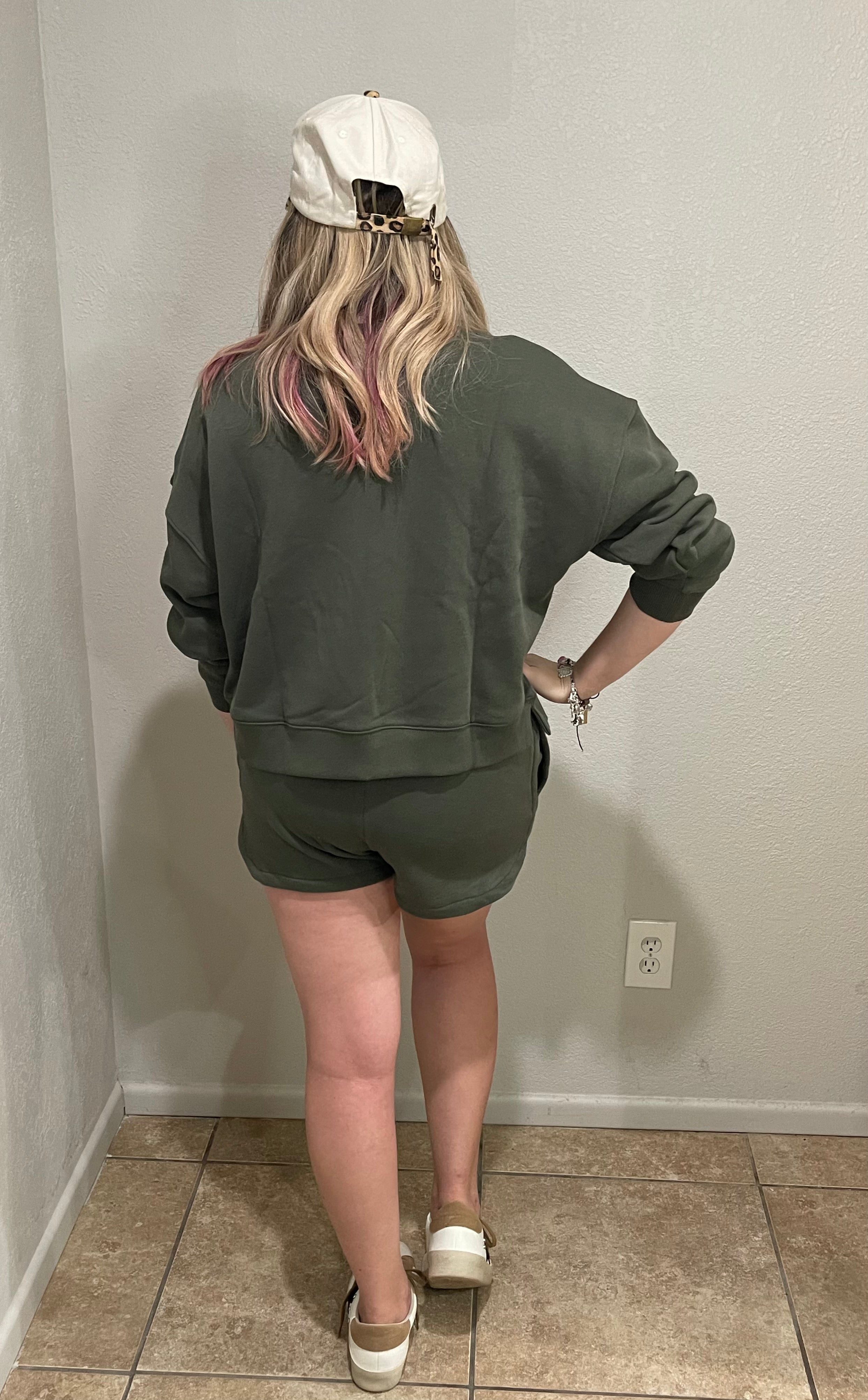 Lazy Sunday Two Piece Set in Olive