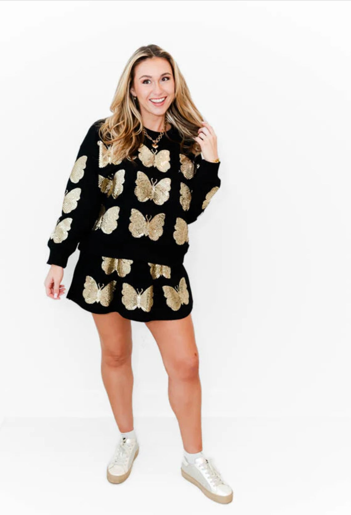 Midnight Butterfly Glam Skort Set