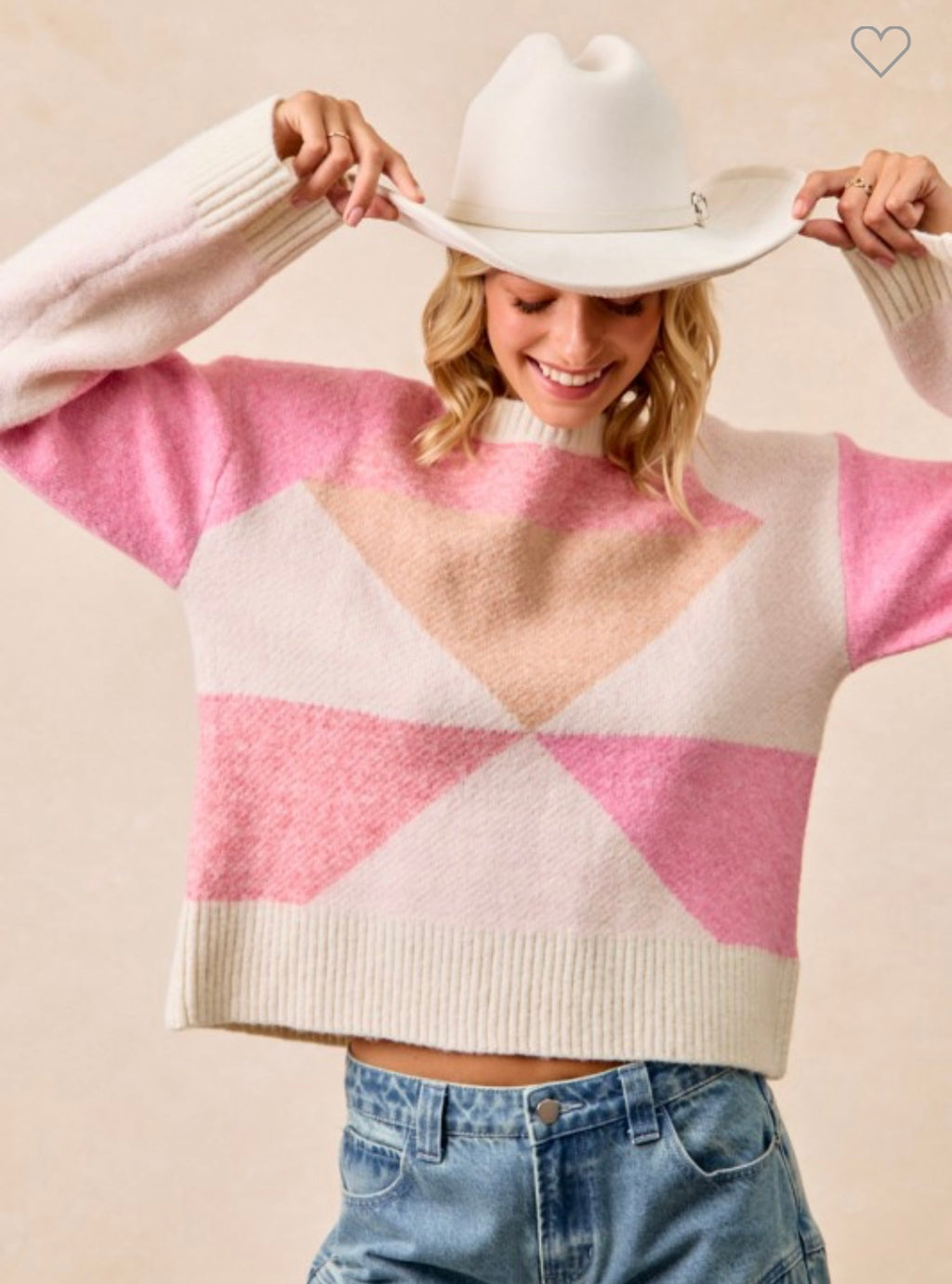 Blush and Cream Cozy Sweater