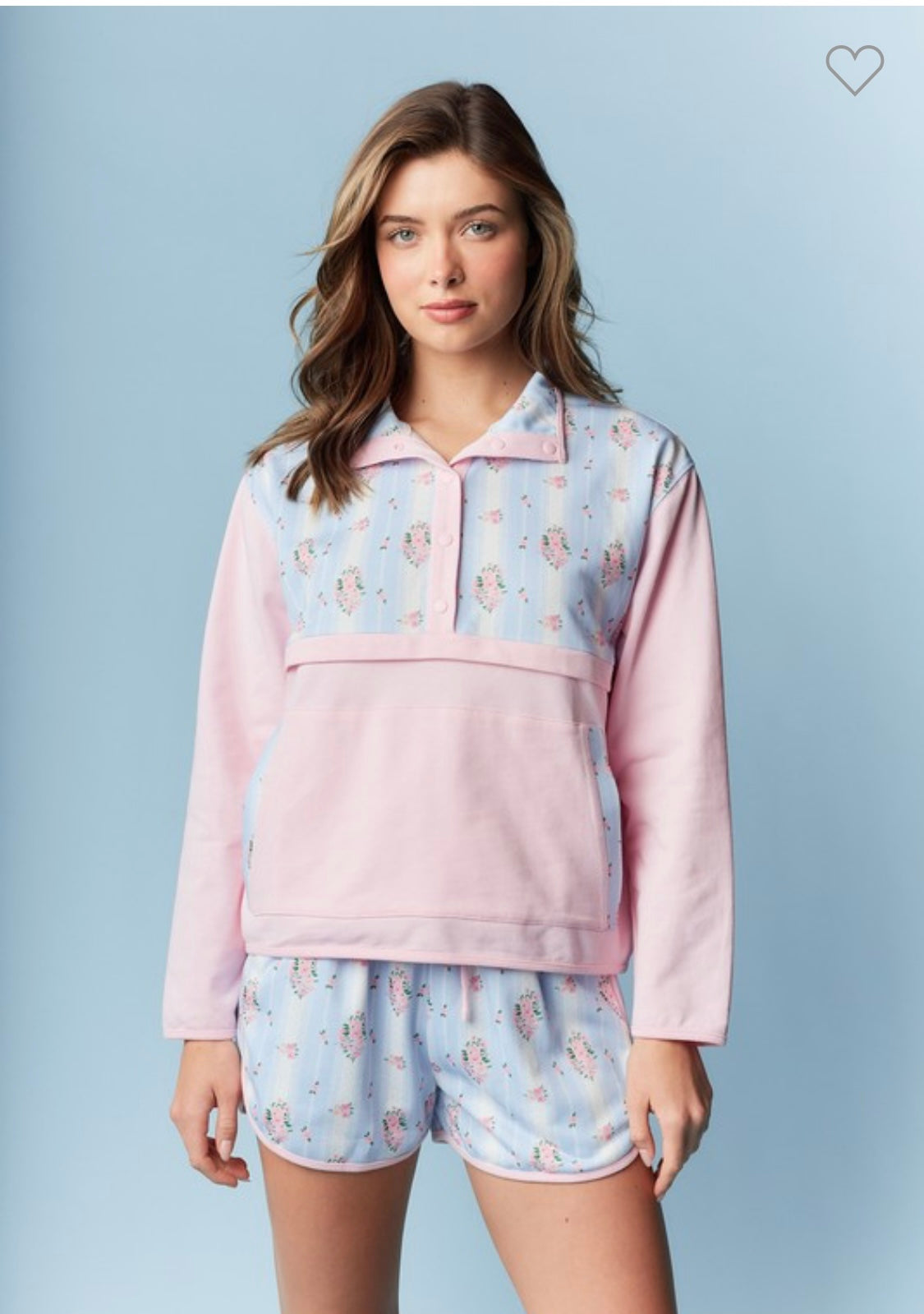 Pastel Petals Pink and Blue Lounge Set