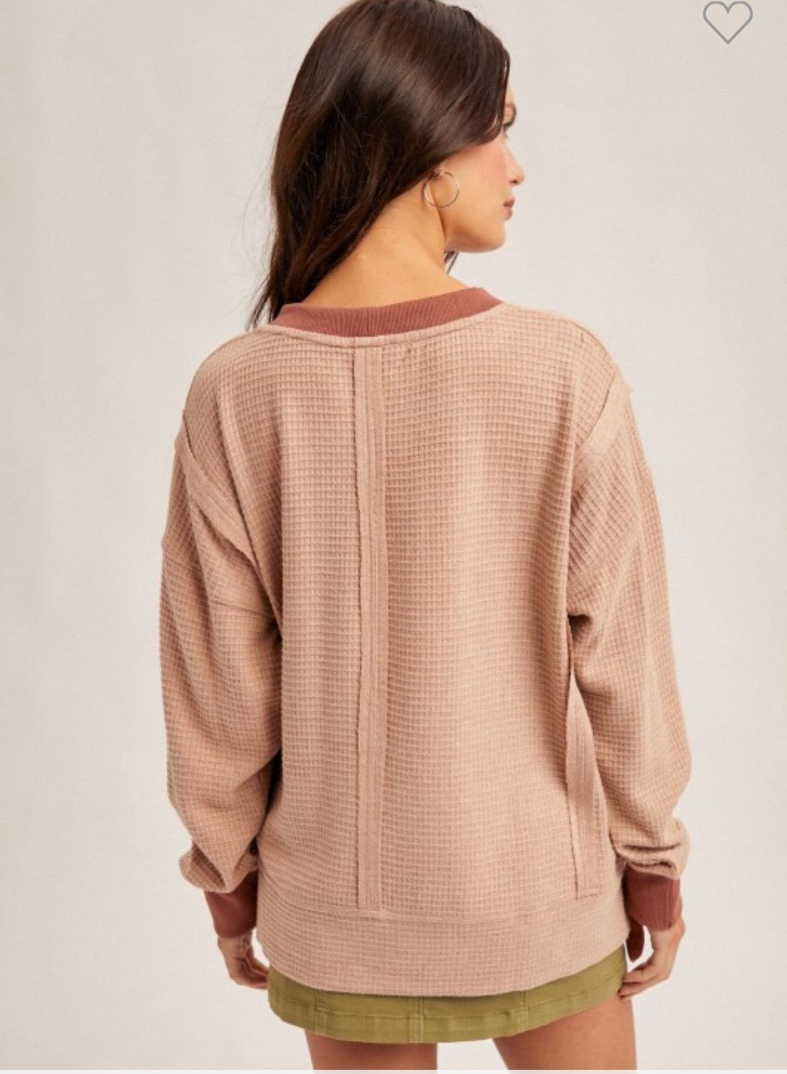 Kelly Long Sleeve Waffle Pullover