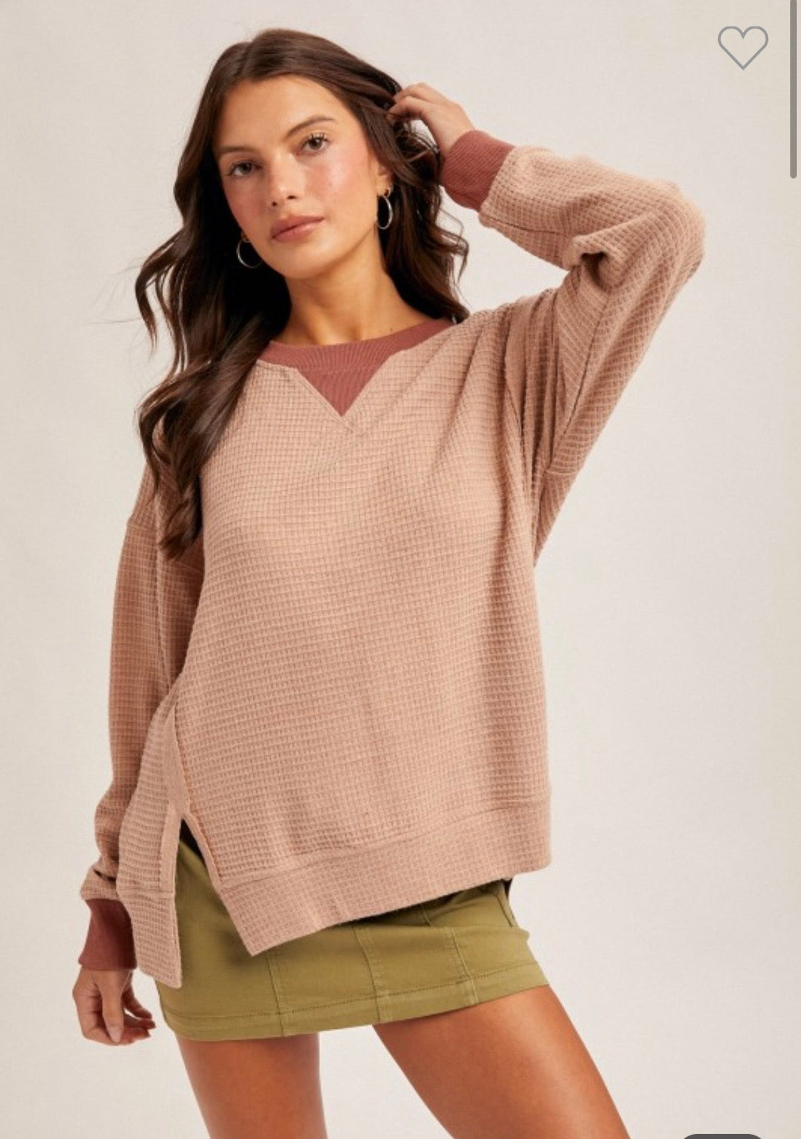 Kelly Long Sleeve Waffle Pullover