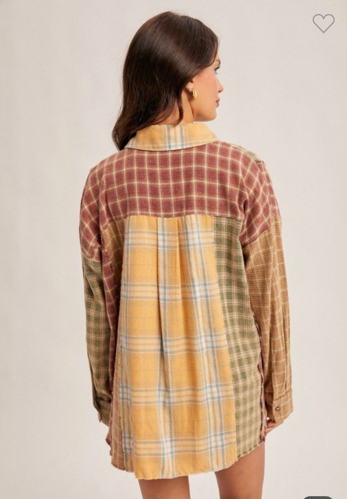 Billie Plaid Long Sleeve Button Up Top