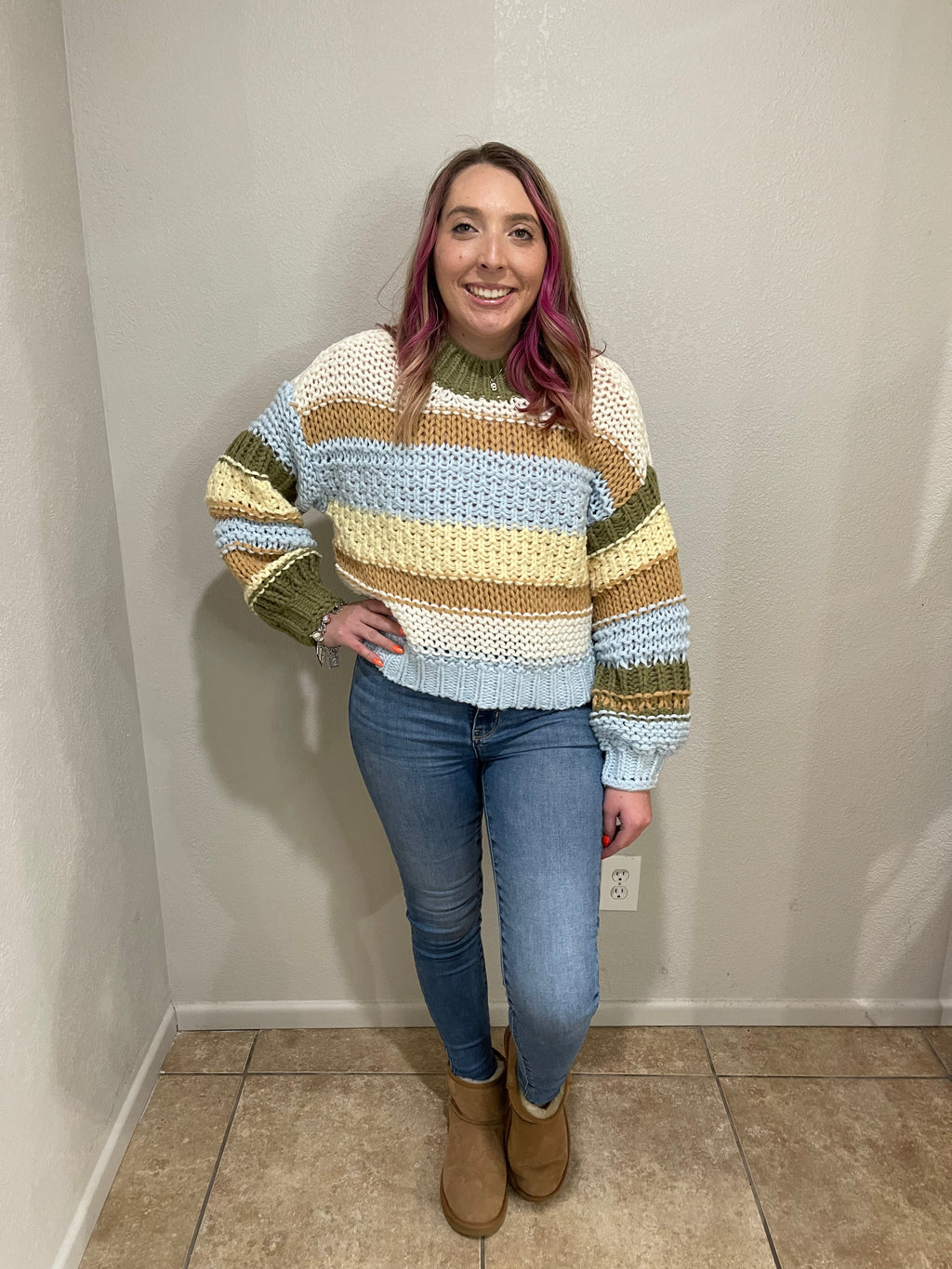 Falling For You Crocheted Sweater