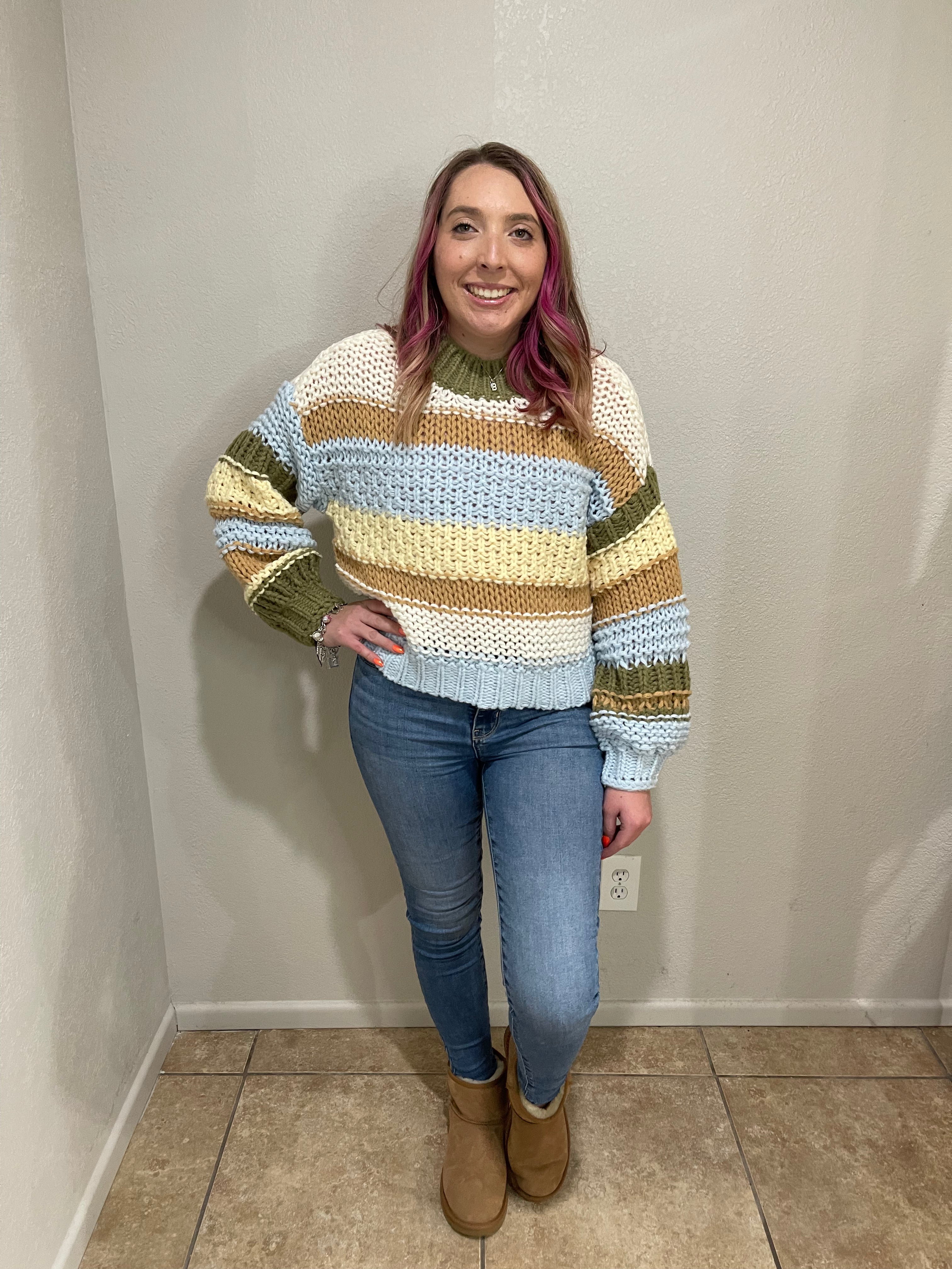 Falling For You Crocheted Sweater