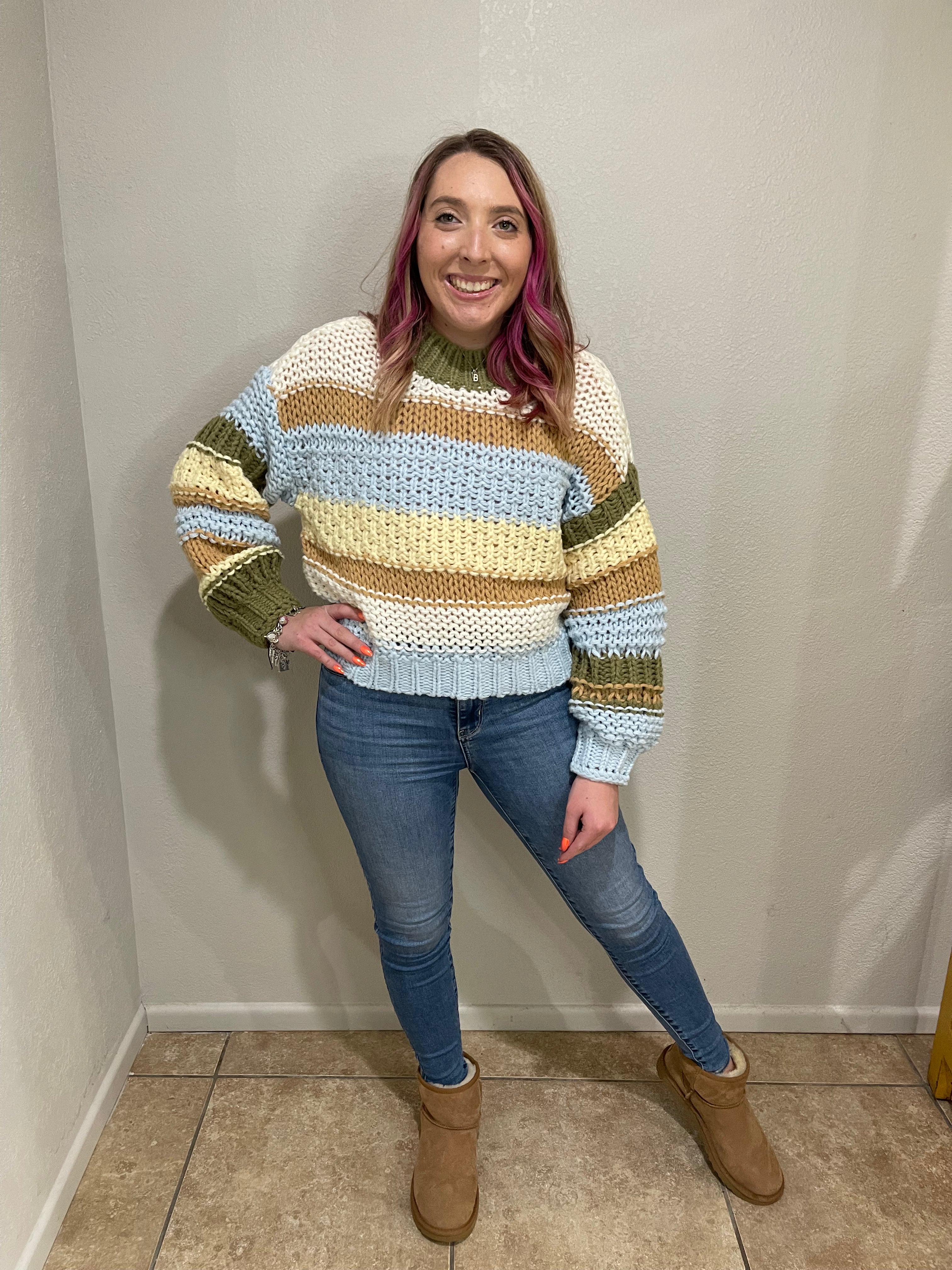Falling For You Crocheted Sweater