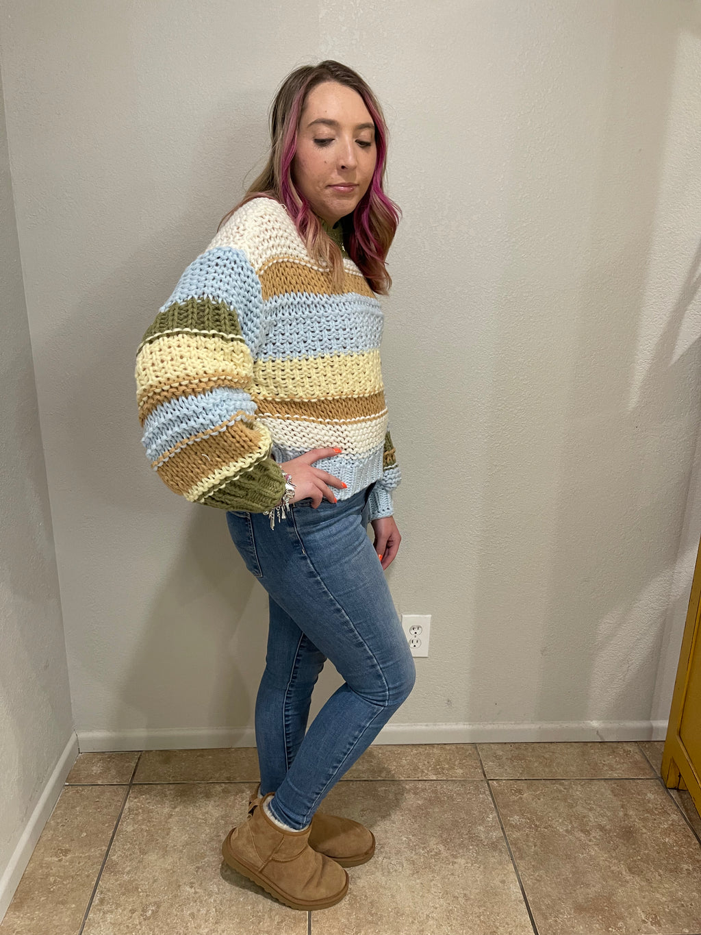 Falling For You Crocheted Sweater