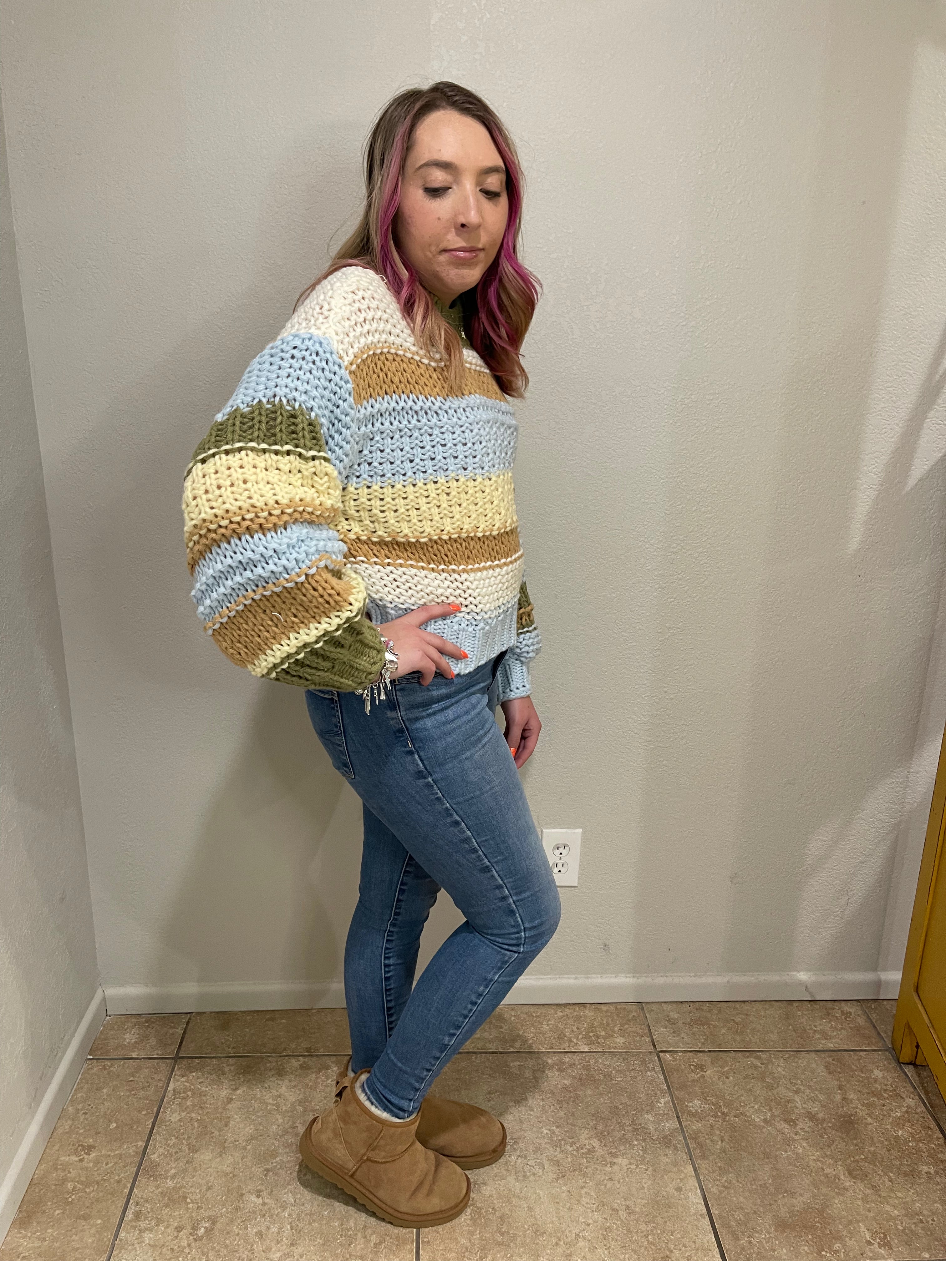 Falling For You Crocheted Sweater