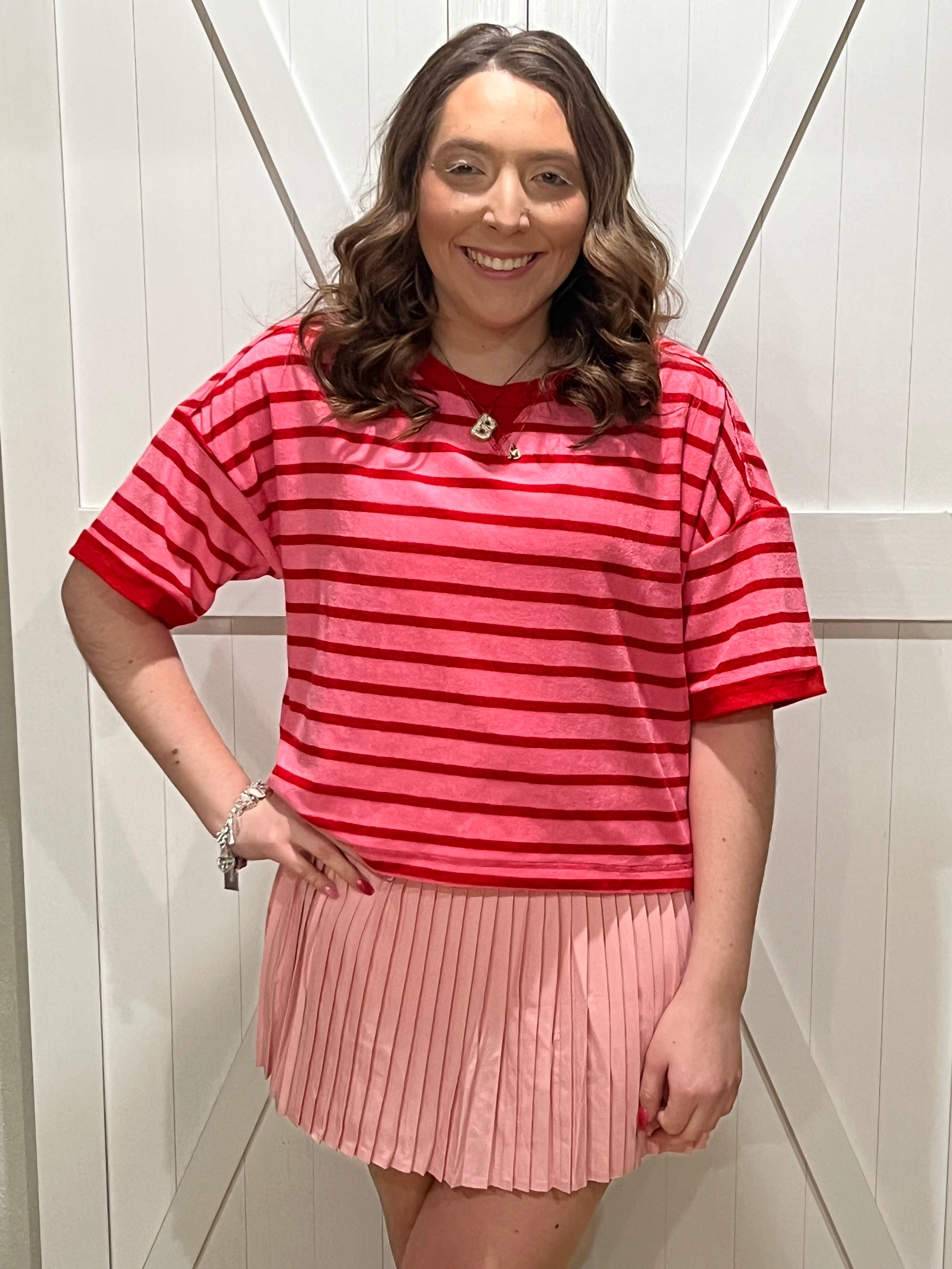 The Cherry POP Striped top