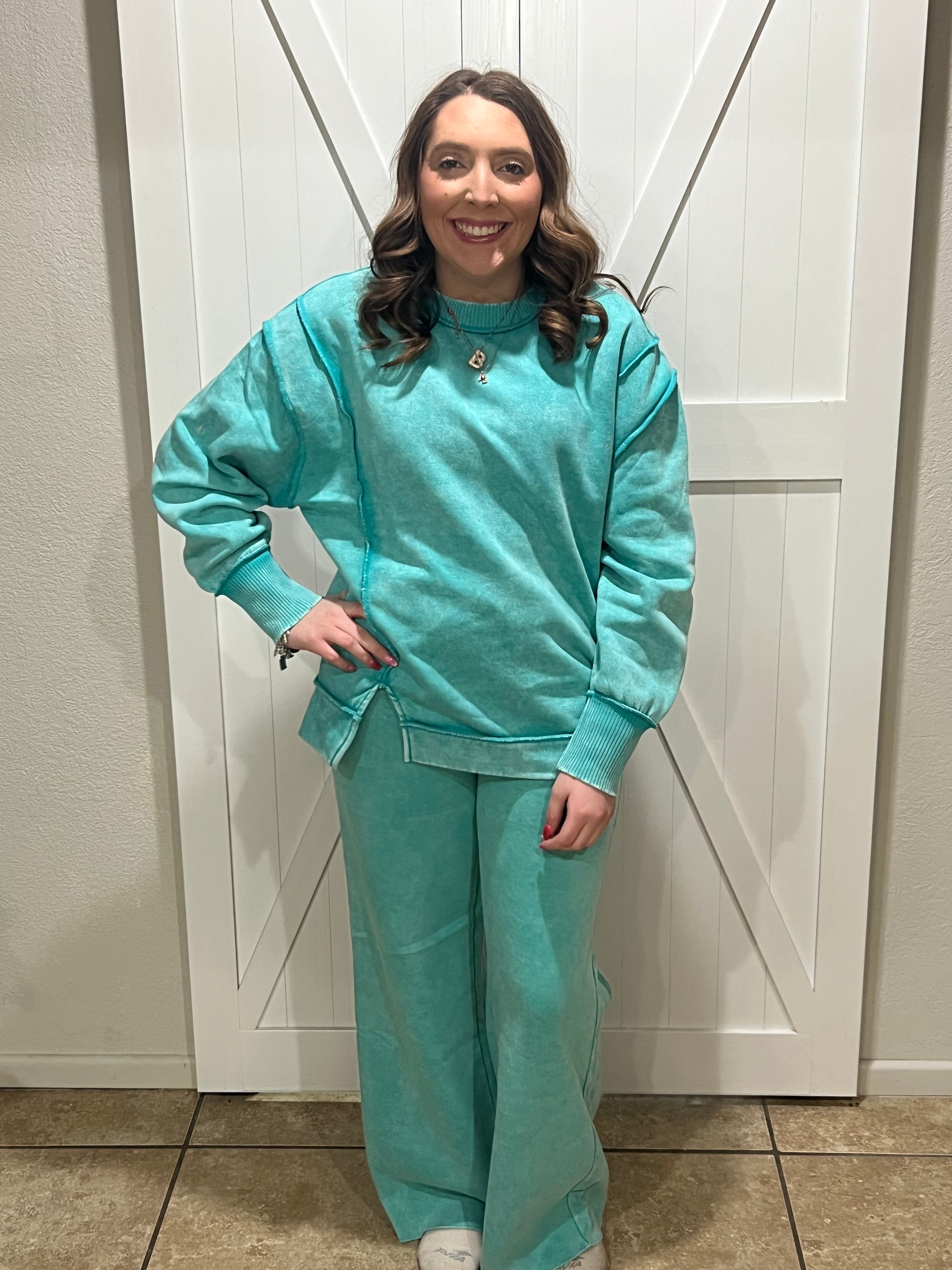 The Turquoise Acid Washed Sweatshirt