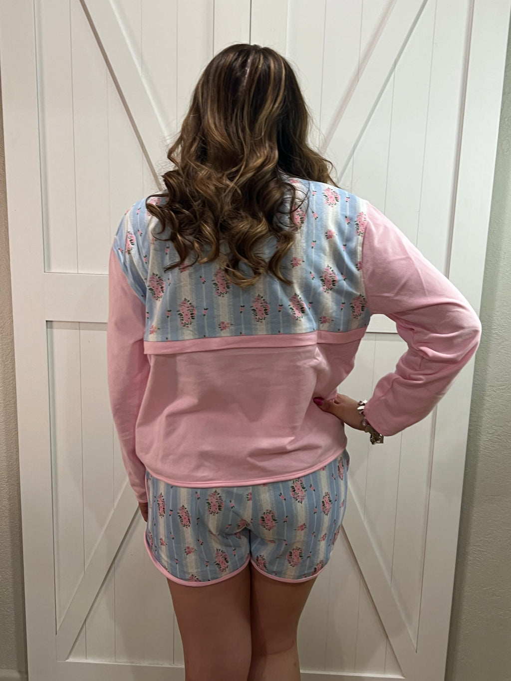 Pastel Petals Pink and Blue Lounge Set