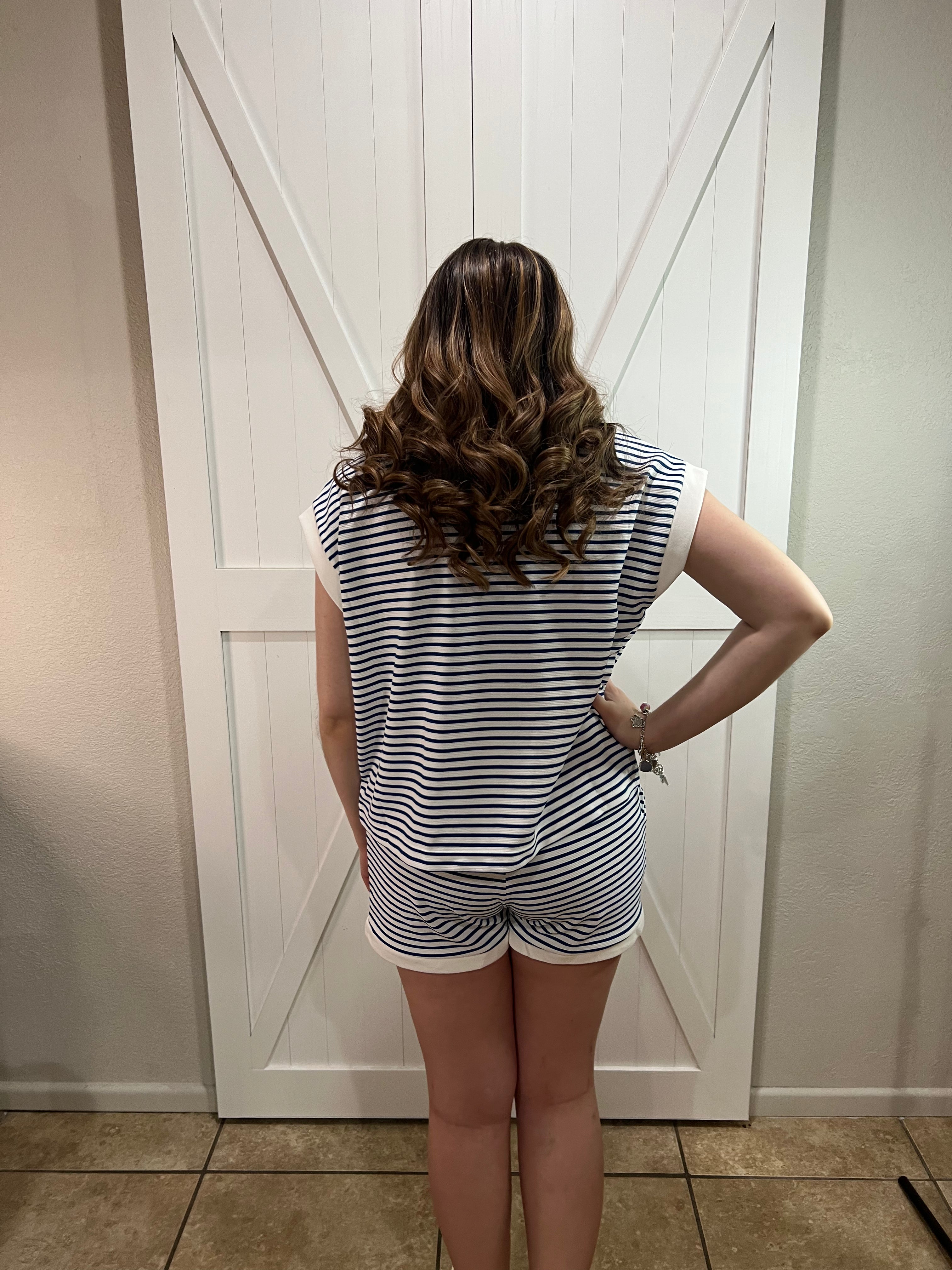 The Coastal Cutie Blue and White Striped Set