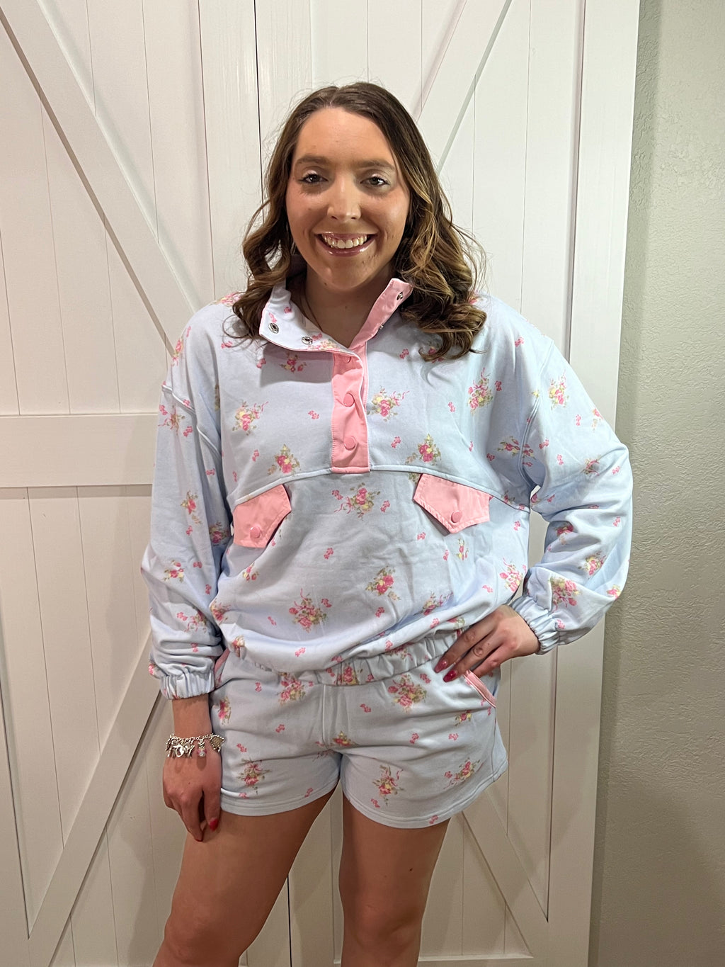 Sweet Blooms Blue and Pink Lounge Set